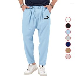 Men's Pants Summer Casual Solid Color Brand High Quality Belt Harlan Wide Leg Outdoor Versatile Sports