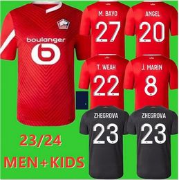 LOSC Lille 23 24 soccer jerseys CABELLA J DAVID YAZICI OUNAS football shirt 2023 2024 Lille Olympique M.BAYO CABELLA ANGEL YAZICI maillot Adult Kids Kit Equipment 888