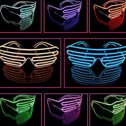 LED Flashing Glasses EL Wire Glowing Party Supplies Lighting Novelty Gift Bright Light Halloween Festival DecorZZ