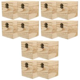 Gift Wrap 12 Pcs Wooden Box Sundries Organizer Jewelry Snack Container Crafts Zinc Alloy Boxs Storage Bins Lid