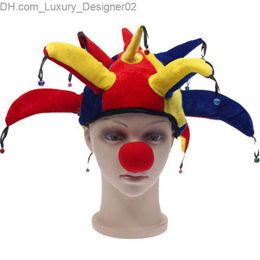 Party Hats New Colourful Halloween Party Joker Hat Fun Costume Ball Hat with Small Bell Carnival Fun Unisex Football Hat Z230803