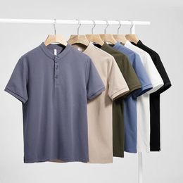 Men's T Shirts Summer Round Neck POLO Shirt Baggy Short Sleeves Casual Commuting Solid Colour Tees Black Breathable Leisure Tops Clothes