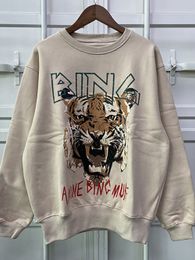 Womens Hoodies Sweatshirts Working Tiger Head Bing Digital Graphic Print Women Fleece Cotton Female Pullover Casual Classic Lady Top 230802