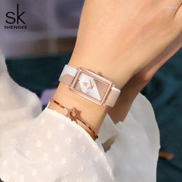 Wristwatches Rectangle K0165 White Women Designer Watch For Ladies Wristwatch Elegant Leather Band Quartz Movement Relogio Feminino