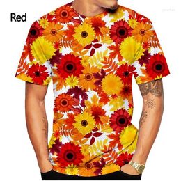 Men's T Shirts 2023 Fashion Sunflower 3D Printing T-shirt And Women's Summer Casual Short-sleeved