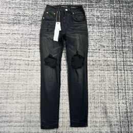 Jeans-Designer-Hose für Herren, Schwarz, 2023, neuer Stil, Stickerei, Selbstkultivierung, kleine Füße, Lila, wahr, langweilig, Herbst und Winter, 39