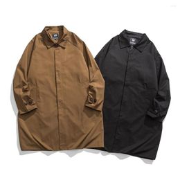 Men's Trench Coats Men Japan Korean Streetwear Fashion Loose Casual Vintage Long Coat Male Women Oversize Windbreak Jacket Outerwear