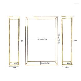 Party Decoration Outdoor Artificial Flower Door Frame Wedding Arch Square Background Balloon Bracket Wall Shiny Gold Plated