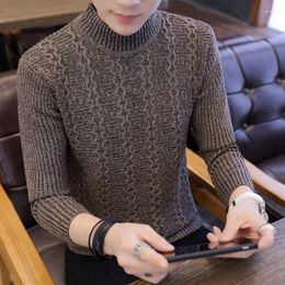 Men's Sweaters Mens Long Sleeve Pullovers Casual Turtleneck Black Red Autumn And Winter Daily Coffee Men Sweater Fashion