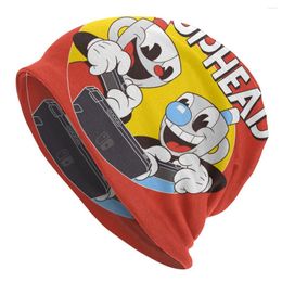 Berets Hip Hop Winter Warm Men Women Knitting Hat Adult Unisex Cartoon Game Skullies Beanies Caps Cuphead And Mugman Bonnet Hats