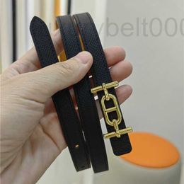 Belts designer Net-red hardware buckle belt with a width of 1.3cm, double-sided calf leather skirt belt, luxurious versatile JIRC