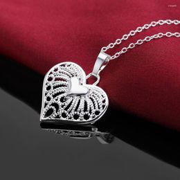 Chains High Quality Romantic Heart Pendant 925 Colour Silver Necklace For Women Wedding Holiday Gift Engagement Party Fashion Jewellery