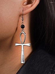 Dangle Earrings Black Beaded Cross Drop & For Women Long Large Vintage Jewellery Egypt Accessories