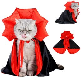 Cat Costumes Cape Costume - Pet Halloween Vampire Cloak Funny Dog Cosplay Dress Wizard Outfit Apparel For Party