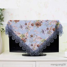 Dust Cover 70 TV Cover Decorative Hood Curtain Decor for Flat Screen Table Blending Blue Green Orange R230803