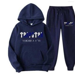 Men's t Shirts 2023 Brand Trapstar Printed Sportswear Men 15 Colours Warm Two Pieces Set Loose Hoodie Sweatshirt Pants Jogging 1 trapstar Sports trend fashion 11