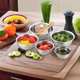 Bowls Versatile Stainless Steel Kitchen Bowl Durable Soup Basin Set For Storage Easy Home 5pcs