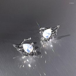 Backs Earrings Trendy Female Small Wing Clip Silver Colour Wedding For Women Luxury Charm Rhinestone Engagement