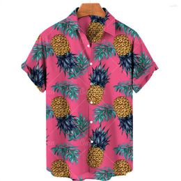 Men's Casual Shirts Hawaiian 3d Print Lapel Floral Shirt Tops Man Dress Anime Short Sleeve Summer Retro Clothes Of Body Corinthians