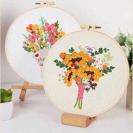 Chinese Products Diy Bouquet Series Embroidery Embroidery Cross Stitch Kits With Embroidery Hoops For Mother Day Wholesale