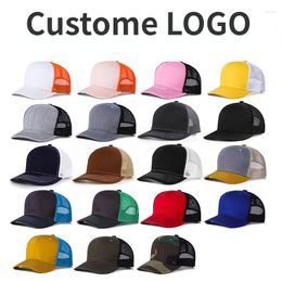 Ball Caps Customised Logo Hardtop Baseball Cap Men Colour Matching Sunshade Hat Women Breathable Mesh Gorras Outdoor Snapback Trucker Hats