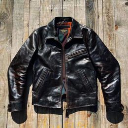 Men's Jackets Tailor Brando Genuine J97 Asian Size Super High Quality Japanese Tea Core Horse Leather Classic 1930S Retro Biker Jacket 230802