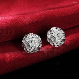 Stud Earrings 925 Sterling Silver High Quality Fashion Woman Jewellery Rose Flower Ear Studs Wedding Holiday Gifts