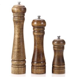 Mills Salt and Pepper Mill Wood Pepper Shakers with Strong Adjustable Ceramic Grinder with spare Ceramic Rotor - kitchen accessories 230802
