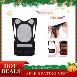 Men's Vests Tourmaline Self Heating Vest Therapy Waist Back Shoulder Posture Corrector Support Brace Belt