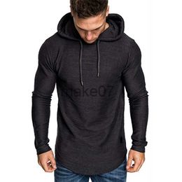 Men's Hoodies Sweatshirts Autumn Long Sleeve Hooded Sweatshirt Men's Solid Colour Simple Style Comfortable Casual Hoodie Male Youth Slim Fit Sports Top 3XL J230803