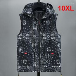 Men's Jackets Autumn Vest Men Hip Hop Bandana Paisley Pattern Vests Sleeveless Jacket Coat Male Waistcoat Plus Size 10XL