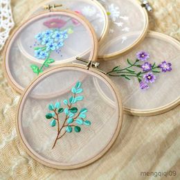 Chinese Style Products DIY Embroidery Transparent Fabric Needlework Cross Stitch for Beginner Flowers Pattern Sewing Art Craft Painting Home Decor R230803