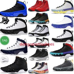 2024 9S Men Basketball Shoes Jumpman 9 Bred University Gold Blue Gym Chile Red UNC Cool Particle Grey Racer Blue Statue Anthracite Sport Sneakers Trainers Size 7-13