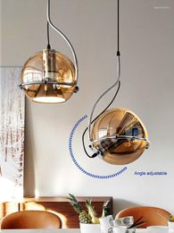 Pendant Lamps Retro Iron Art Glass Light Luxury Classic Nostalgia Office Study Bedroom Hanging Lamp Home Decor