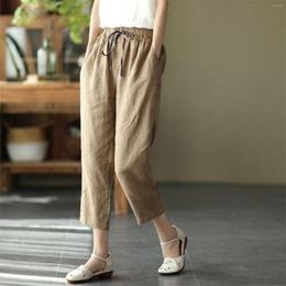 Women's Pants Women 2023 Plus Size Loose Wide Leg Summer Autumn Elastic Waist Slim Lace Carrot Clothing