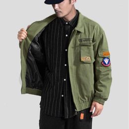 Men's Jackets Spring Autumn Workwear Coat Bomber Jacket Baseball Uniform American Style Thin Lapel Causal Loose High Street Overcoat Tops