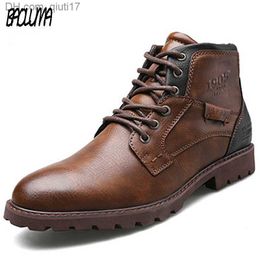 Boots Classic Brand Men's Boots Italian Handmade Men's Ankle Boots Outdoor Waterproof Men's Basic Work Shoes Autumn Lace UP Men's Moccasins Z230803