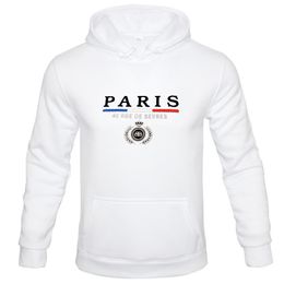 Men's Hoodies Sweatshirts PARIS Men's Graphic Hoodie Comfort Stretch Drawstring Fashion Hoodie Pullover Casual Loose Sport Hoodie Men's Clothing 230803