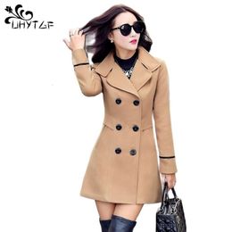 Women's Wool Blends UHYTGF Coat Woman Autumn Winter Wool Coats For Women Overcoat Double-breasted Woollen Jackets For Women Outerwear M-3XL 124 230803