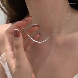 Chains YH Geometric Squares Splicing Necklace Light Luxury Niche Contracted Ins Cold Wind Collarbone Chain Female Temperament