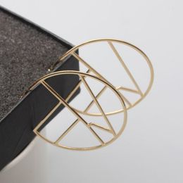 Hoop Earrings Temperament Big Circle Female Simple Party Geometry Irregular Round For Women Jewellery Gift