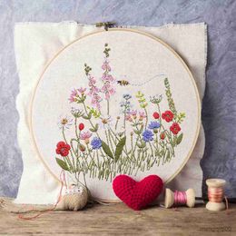 Chinese Style Products DIY Flowers Embroidery Starter Hand-made Cross Stitch With Flowers Plants Pattern DIY Embroidery Beginners Sewing Tools R230803