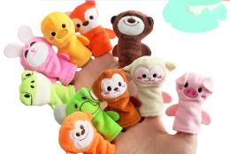 Finger Puppets Animals Toys Cute Cartoon Stuffed Animal Hand Puppet Children's Toy gsh