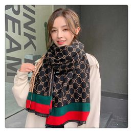 Classic designer cashmere Long shawl thickened winter warm cloak versatile autumn scarf women's dual purpose air-conditioned room office Korean version