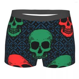 Underpants Boxer Men Underwear Male Panties Colorful Skulls Illustration Shorts Comfortable Homme