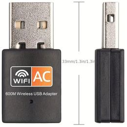 High-Speed 600Mbps Dual Band USB WiFi Adapter - Easy Plug-and-Play Dongle for Faster Internet Connexion