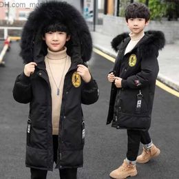 Girl's Dresses Down Coat 5 6 8 10 12 13 Year Youth Boys' Winter Coat Thick Warm Children's Jacket Fashion Long Zipper Hooded Children's Coat Z230803