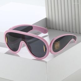 Sunglasses 2023 Big Frame One-piece Sunshade Face Europe And America Men Women Fashion Frog Mirror Sungla