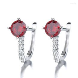 Dangle Earrings Lever Back For Women Silver 925 Diamond Korean Jewelry Piercing Ear Ring Hoop Wedding Accessories Trending Gift Female