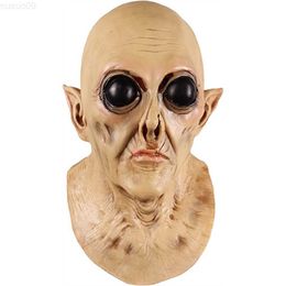 Party Masks Alien Latex Mask Creepy Halloween Ufo Fancy Dress Party Mask Cosplay Extraterrestrial Costume Props L230803